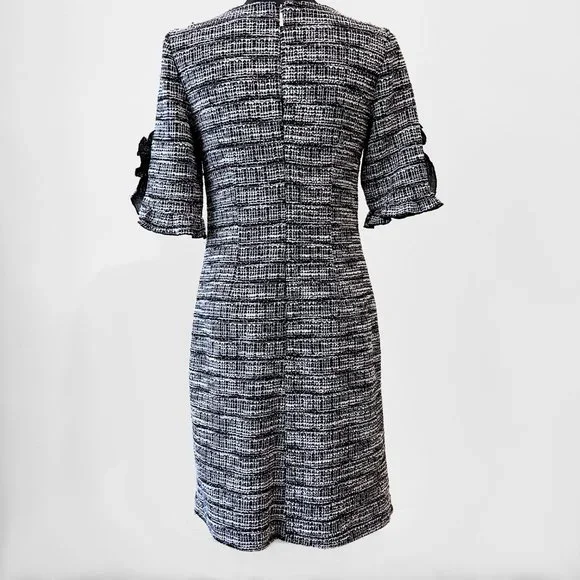 NEW! Karl Lagerfeld Paris Ruffle Pearl Trim Sleeve Dress- Size 4 - Picture 5 of 13